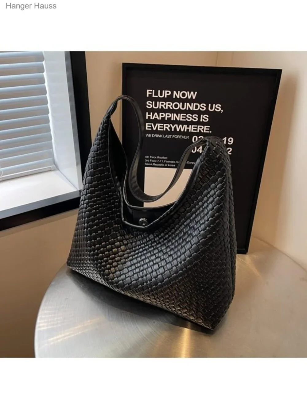 Woven Leather Tote Bag Hobo Shoulder Handbag Large Capacity Crossbody